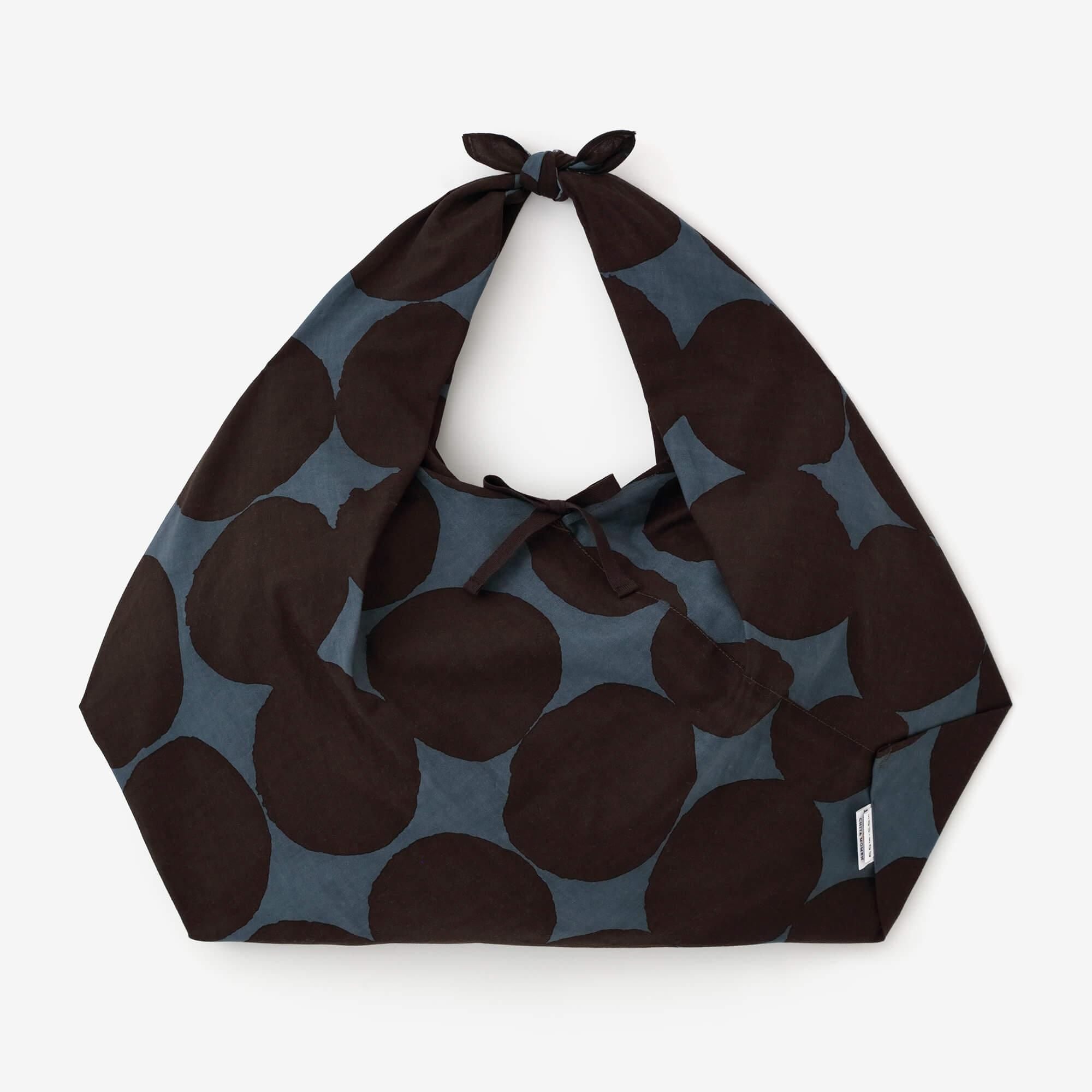 知多木綿 20/20 小巾折 穏（こはばおり おだやか）／おはじき大 鉛色×憲法色（なまりいろ×けんぽういろ）