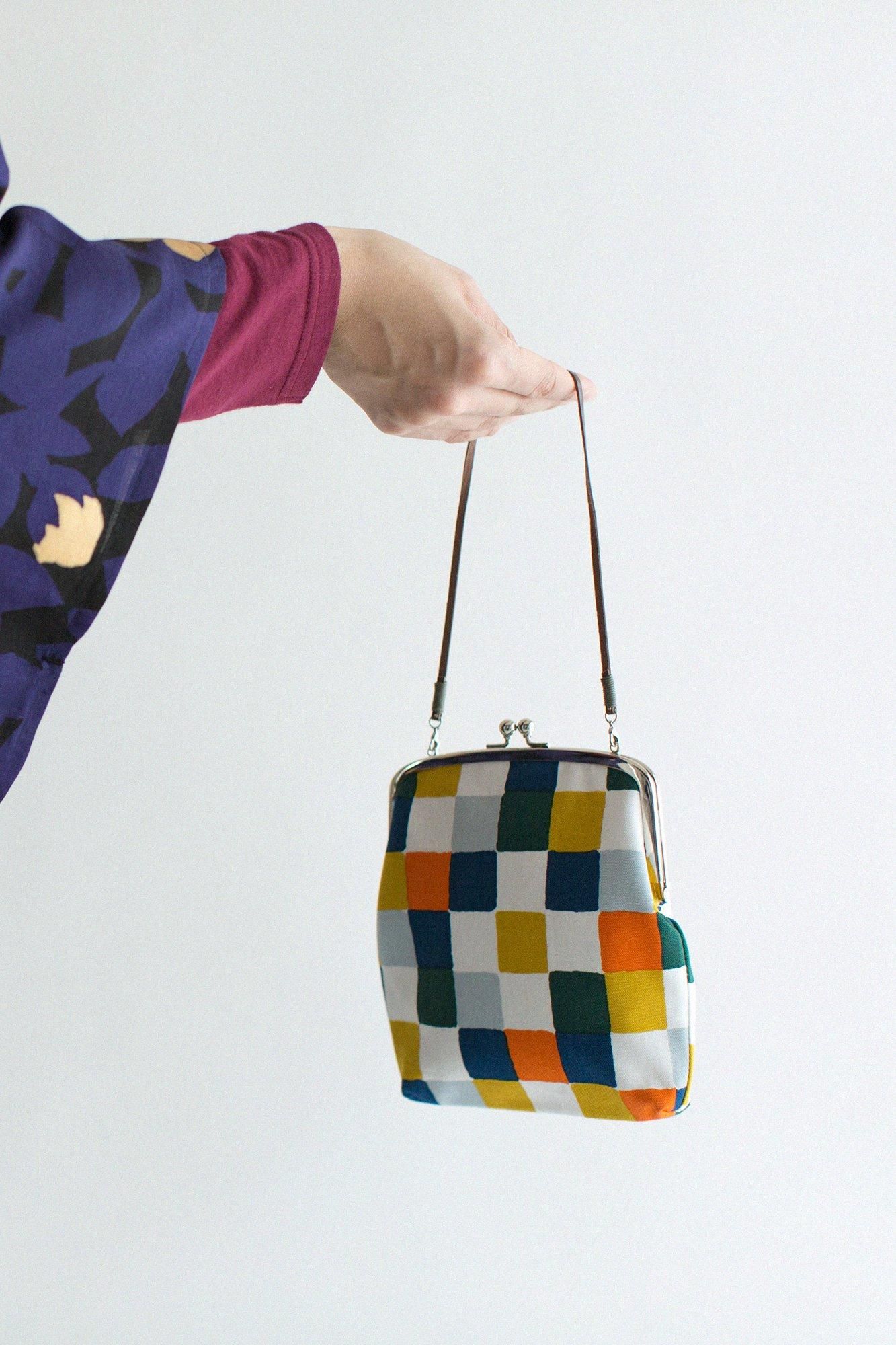 12号帆布 軟（なん）がま口 （大）／日々（ひび） 朝茶事（あさちゃじ）