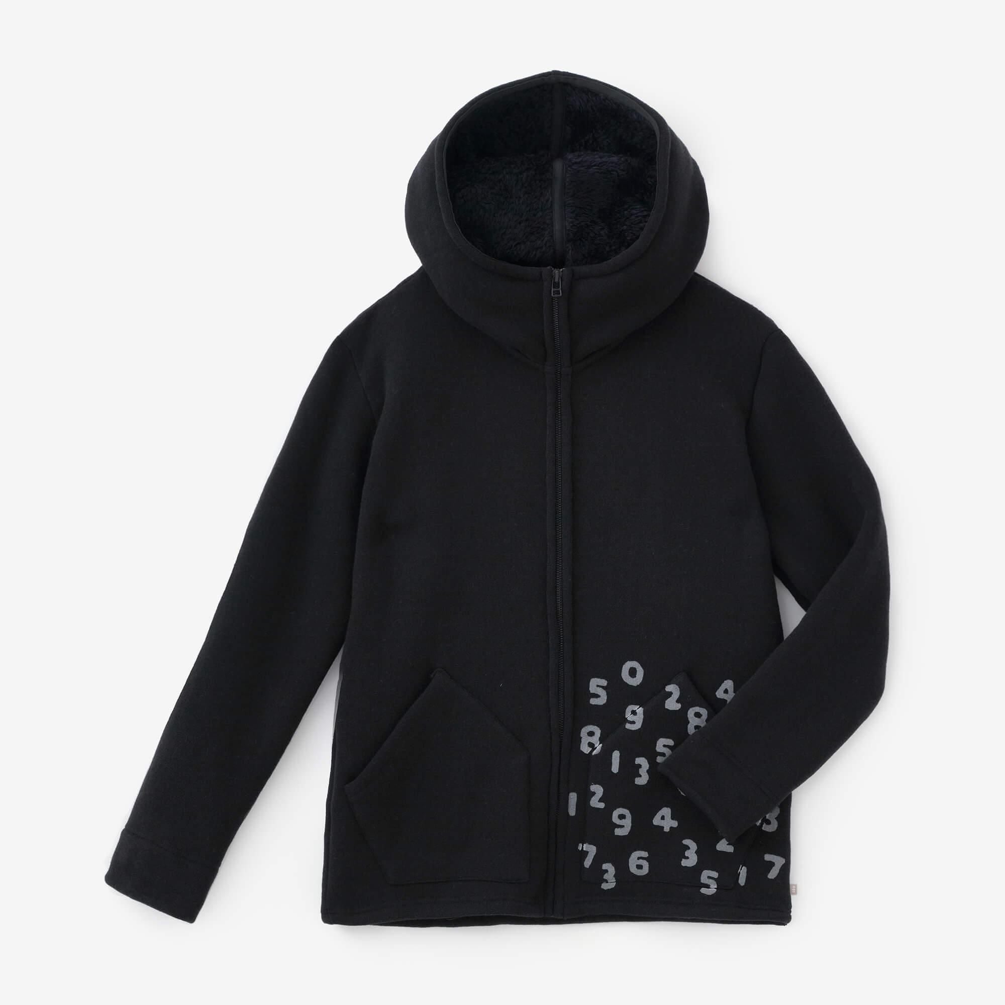 裏ボアニット フーディー／ネイビーブラック2▲