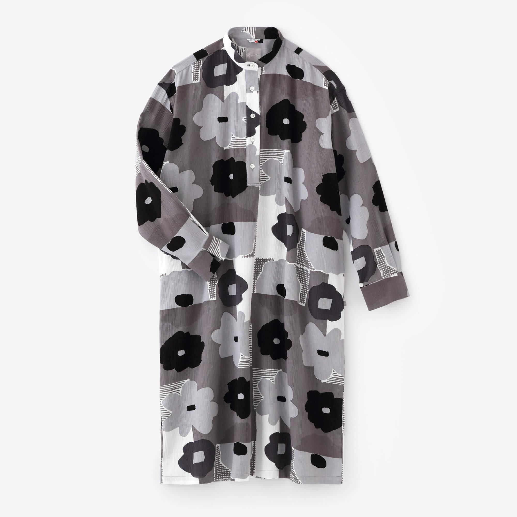 高島縮 20/20 H.N.グランシャツワンピース／おし花