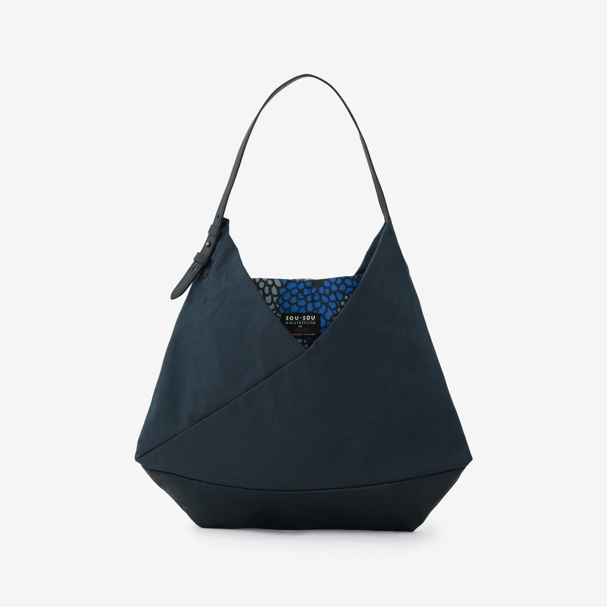 SOU・SOU×Y’SACCS 肩掛け 穏 行（おだやか ぎょう）／濃紺（のうこん）×菊づくし2