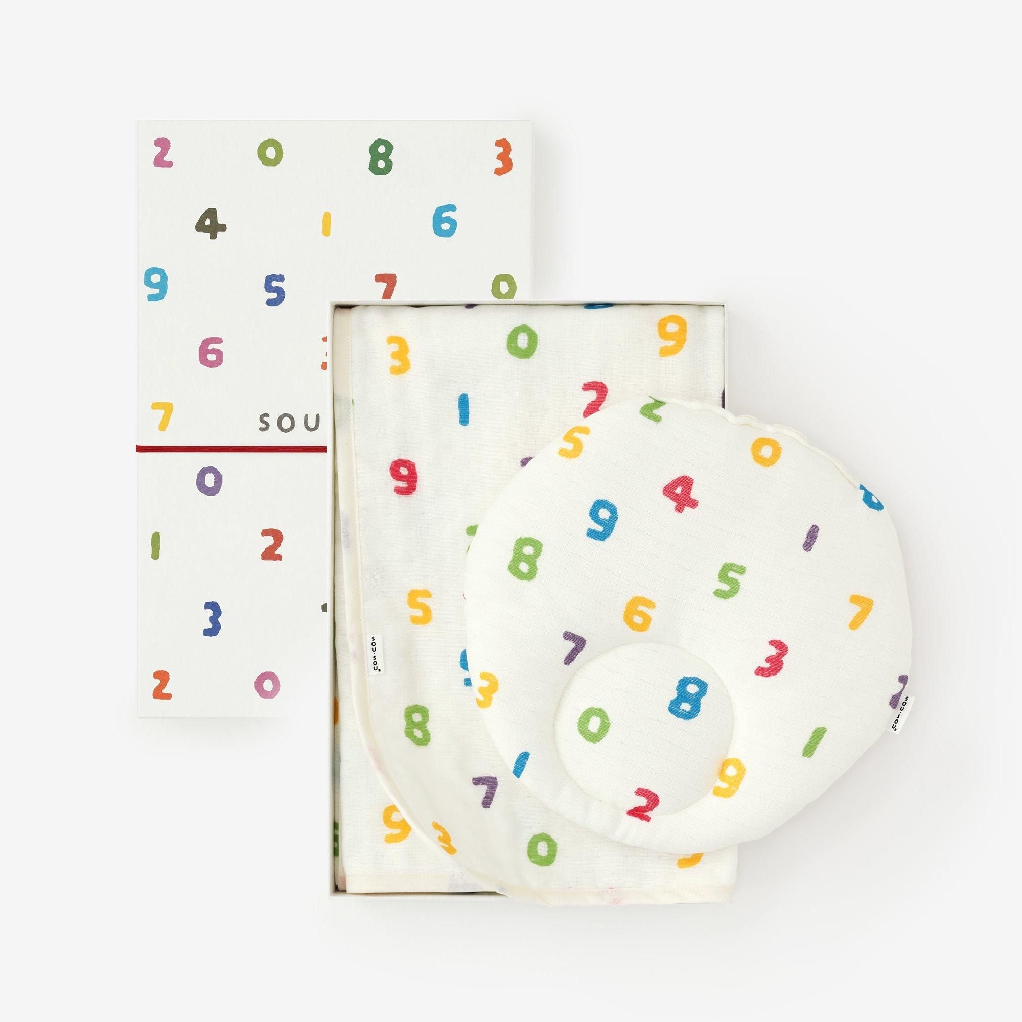 ●【化粧箱入り】６重ガーゼベビーセット／SO-SU-U 五色（ごしき）