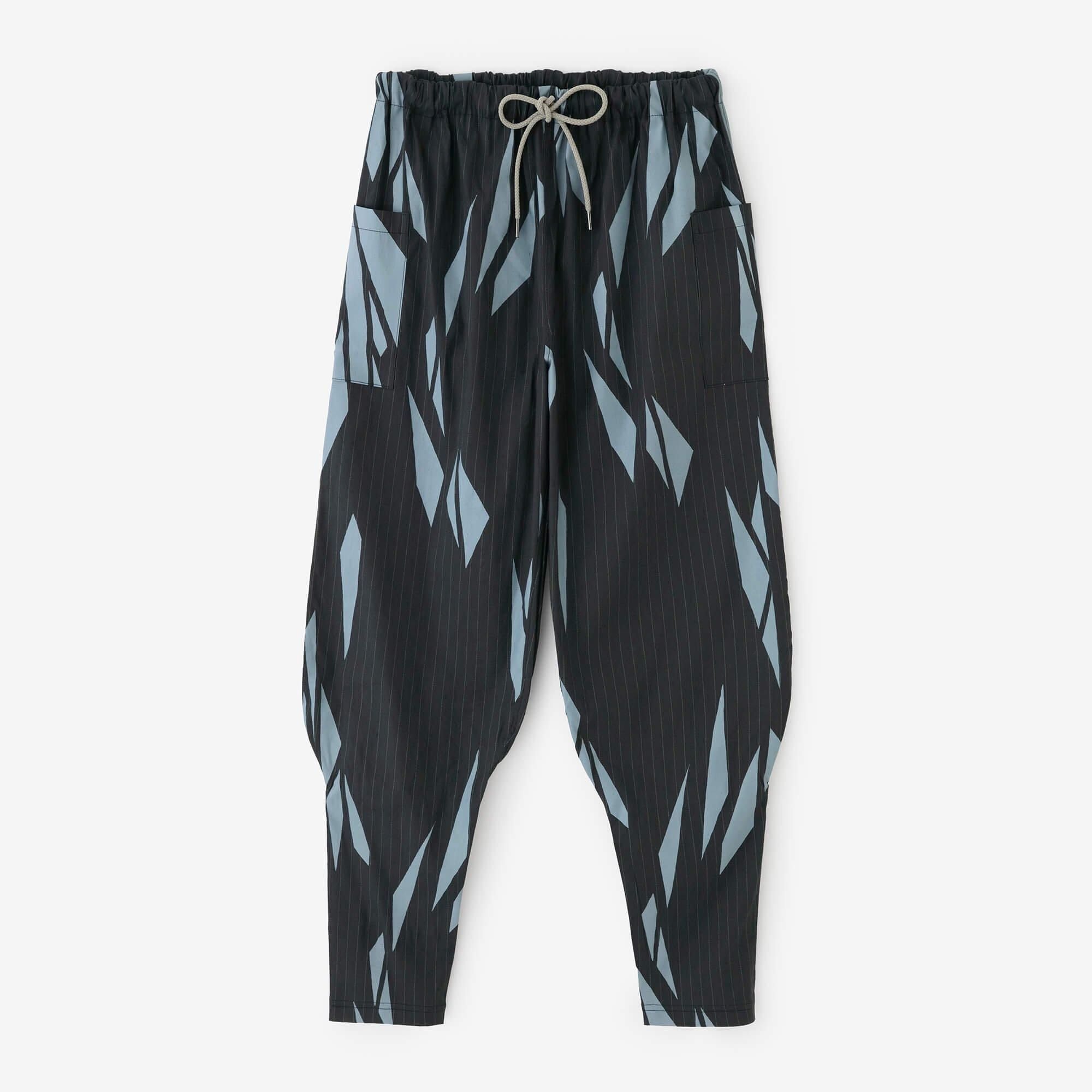 麻レーヨン 裁付えんゆう穿き／薄氷破（うすらびは） 濃紺間道（のうこんかんとう）