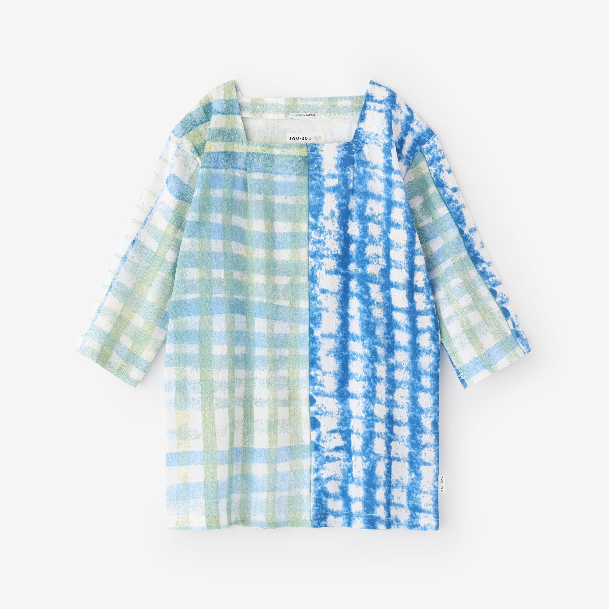 【net限定】高島縮 40/40 被風（ひふ）ジバン 六分丈／うたかた