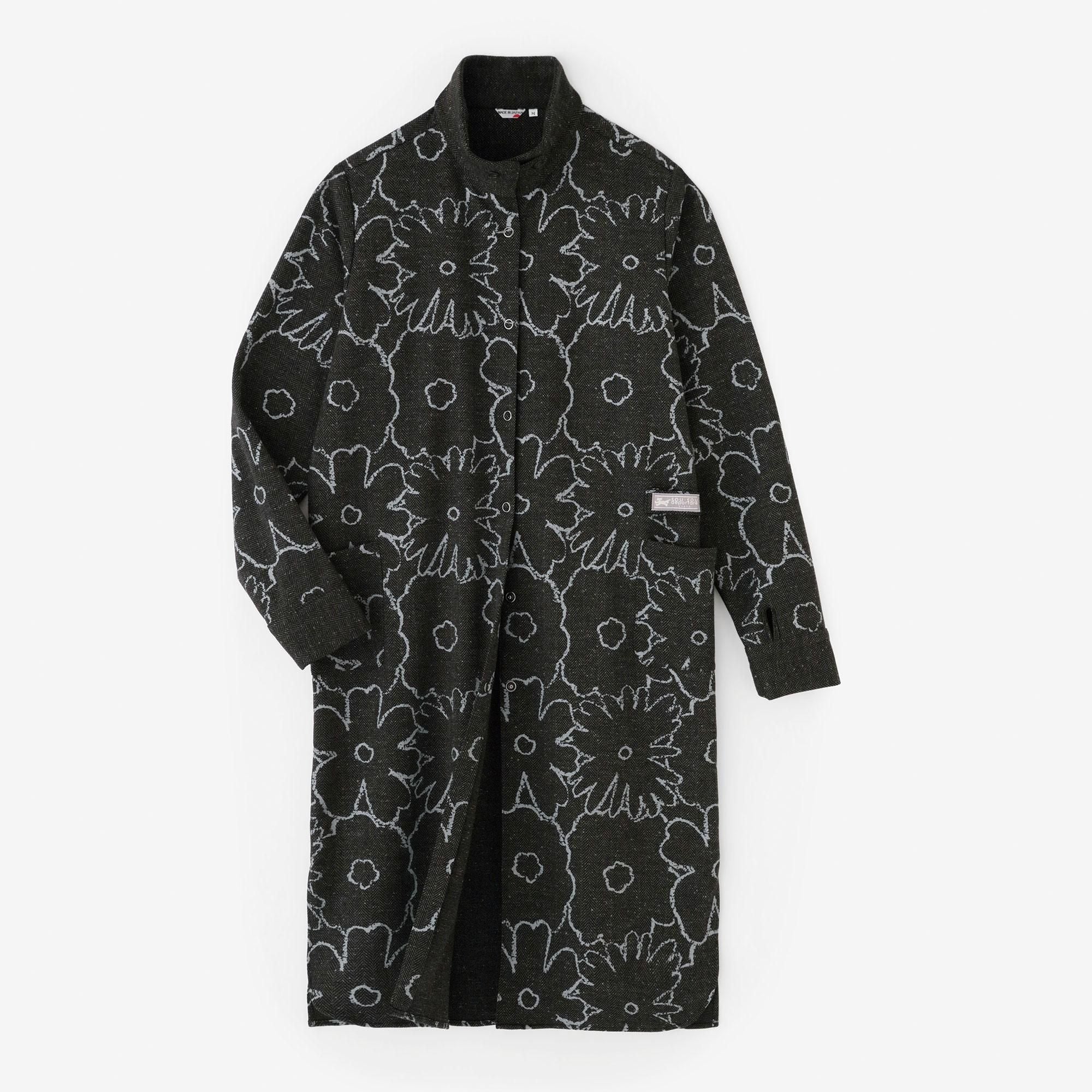 ヘリンボーンジャージー SANPO ワンピース／おおらからくがき 墨黒（すみくろ）