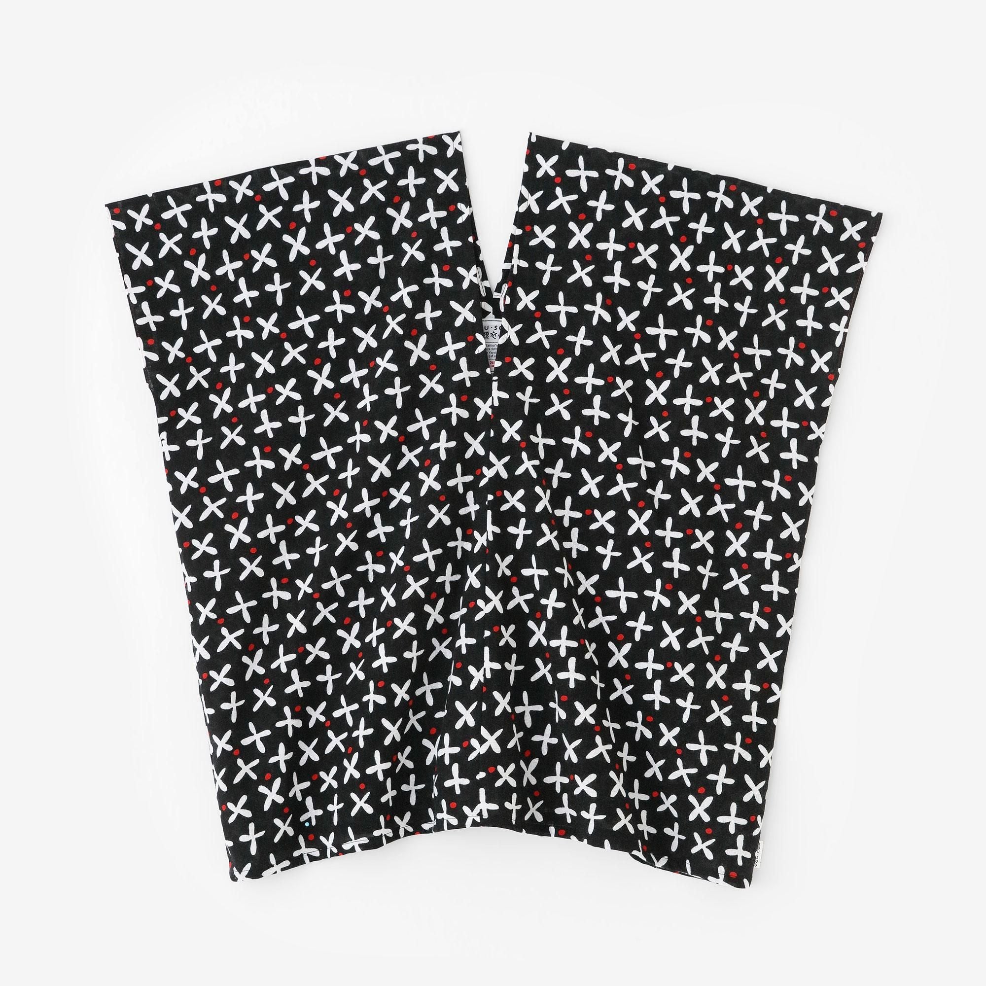 伊勢木綿 文（ぶん） 四角衣（しかくい） 二つ身／すずしろ草 濡羽色（ぬればいろ）