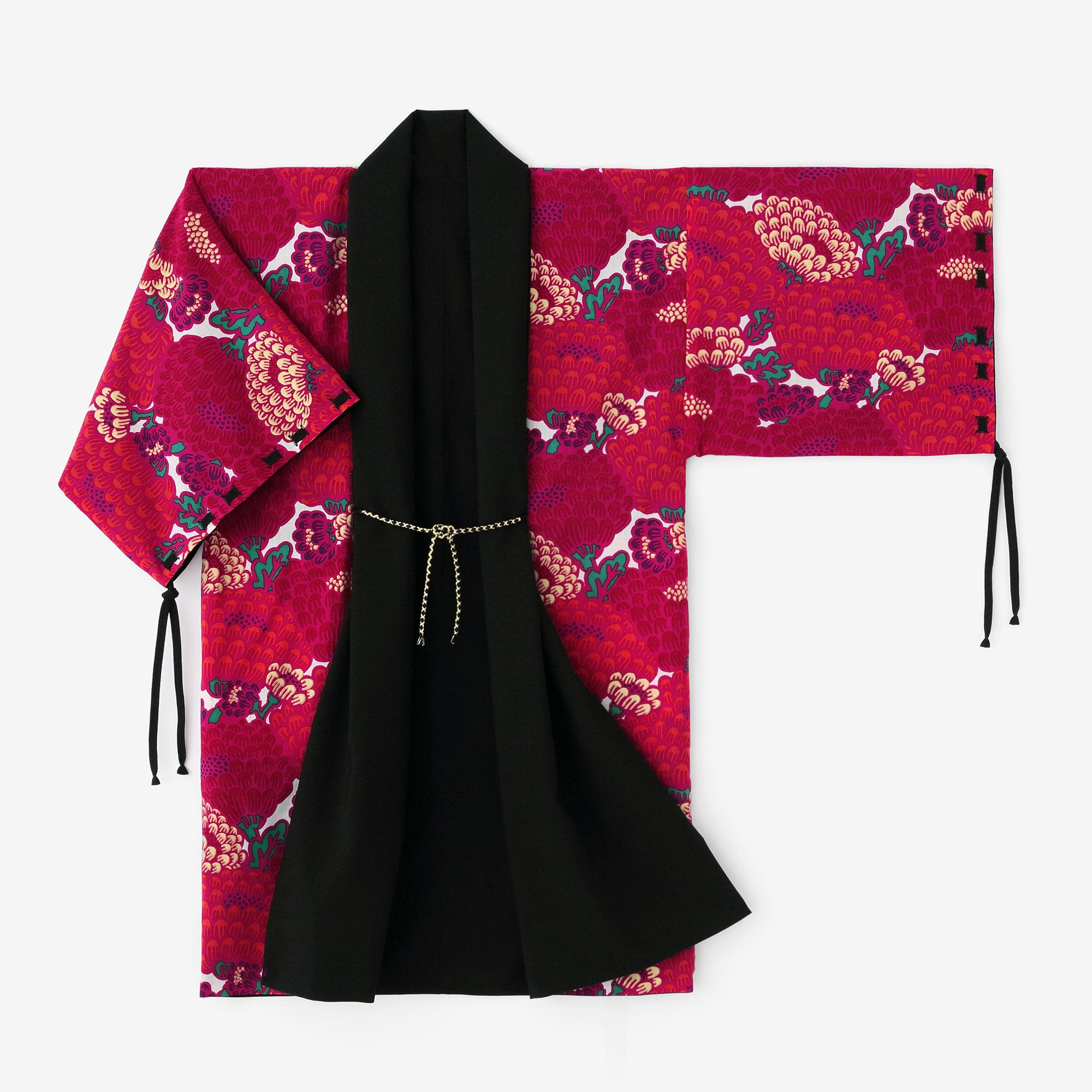 梳毛（そもう） ×モスリン 宮中袖（きゅうちゅうそで） 可逆（かぎゃく）／濡羽色（ぬればいろ）×けんらん