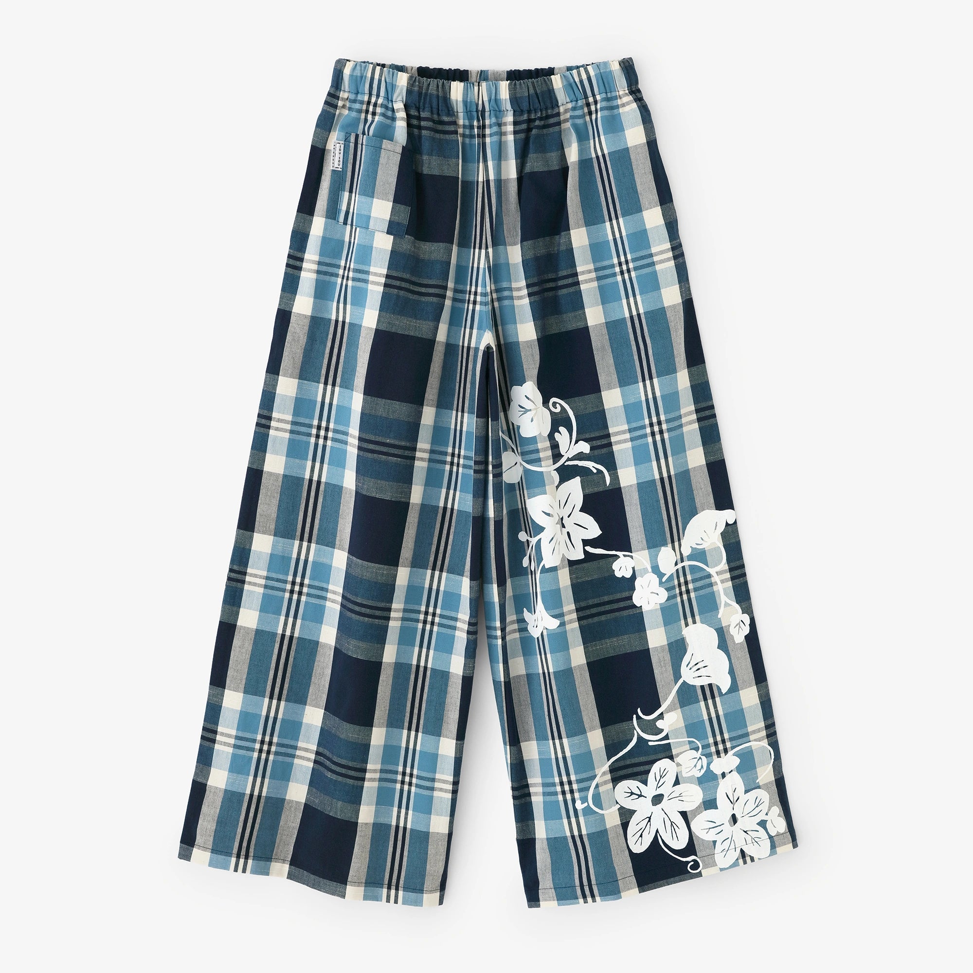 Ise Momen 20/20 Wide Monpe/Futonjima Grand treillis Bleu foncé