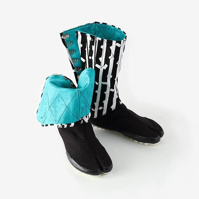 貼付棟梁地下足袋 10枚小鉤／紙吹雪×さしこ 濡羽色2▲