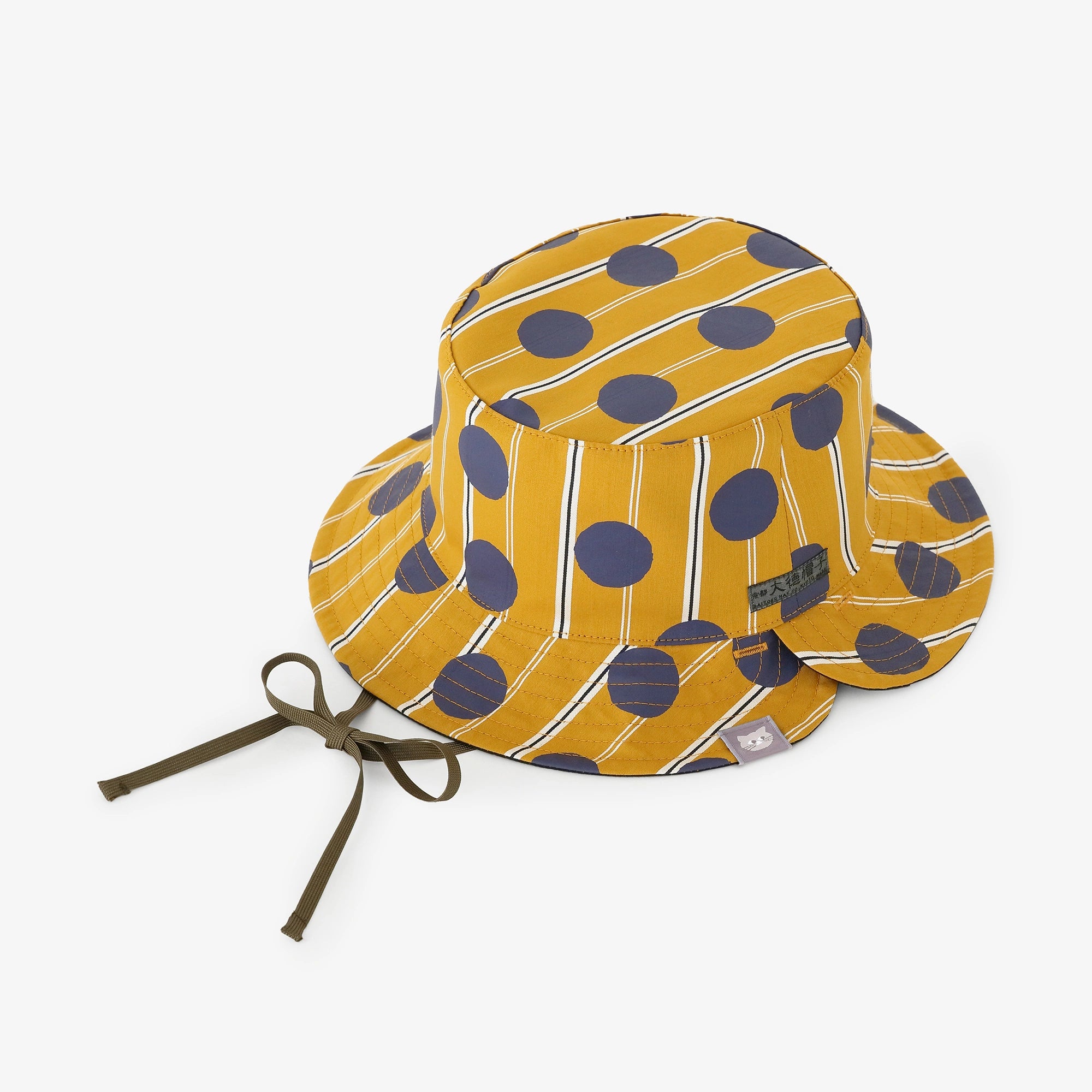  새틴 스트라이프 리버시블 BIKE HAT／스이교쿠 야마부키 차 (야마부키 챠)