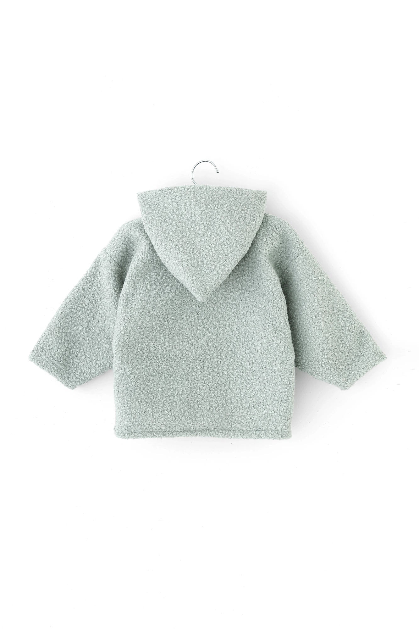 ●ボア ずきんこどもじりそで／あおみどりいろ×さえずり はっこう