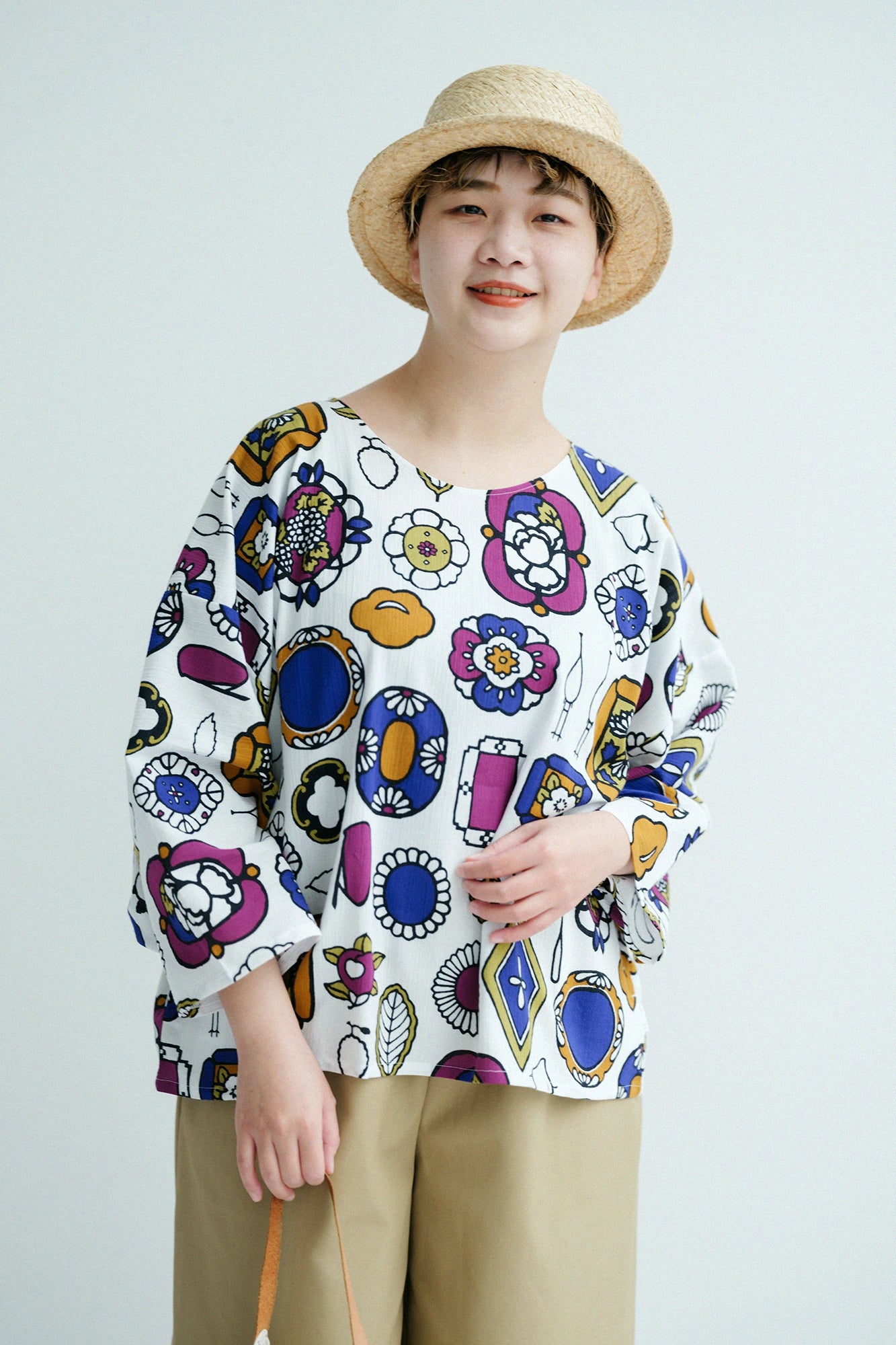 高島縮 20/20 薙刀四角衣（なぎなたしかくい）／引手（ひきて）