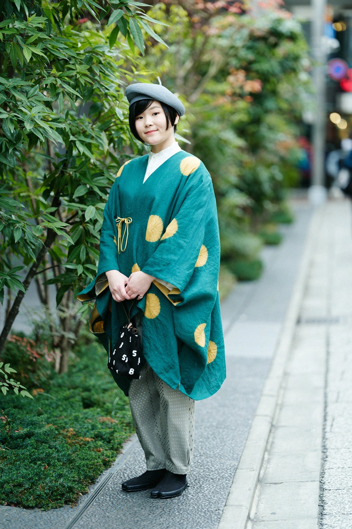 Linen Kimono Sleeve Blouse／White